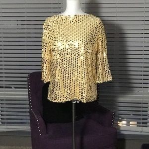 Gold Sequined blouse top